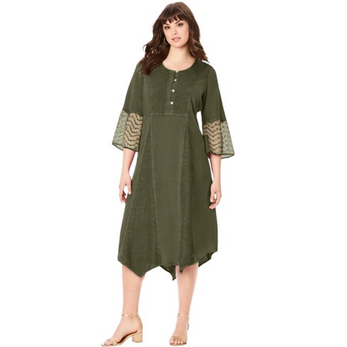 Washed olive hotsell green dress