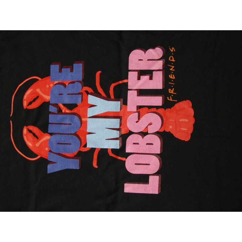 Friends You're My Lobster Men's Black Long Sleeve Shirt, 2 of 4