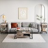 End Table with Glass Top, Rustic Nightstand with Drawer & Shelf, Small Living Room Table for Bedroom, Living Room, Easy Assembly, Brown - 4 of 4