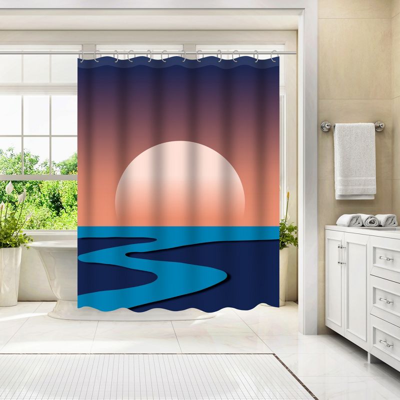 Americanflat 71x74 Landscape Shower Curtain by Miho Art Studio, 3 of 6