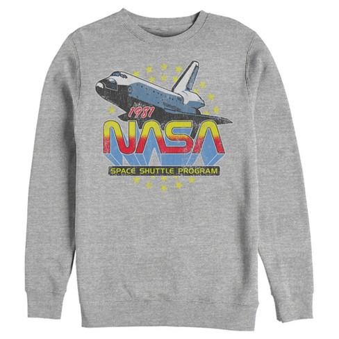 Men s Nasa 1981 Retro Stars Sweatshirt Athletic Heather Medium Target