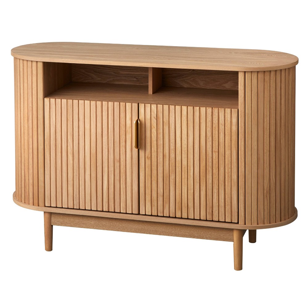 Lifestorey Kendrick Fluted 2 Drawer Oval Buffet Light Oak