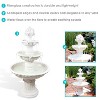 Sunnydaze 52"H Electric Fiberglass 4-Tier Fruit Top Outdoor Water Fountain, White Finish - 2 of 4