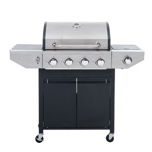 Cesicia Grill 4 Burner Barbecue Grill, Stainless Steel Gas Grill with Side Burner, Garden Barbecue Grill - 1 of 4