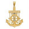 Black Bow Jewelry 14k Two Tone Gold Diamond-cut Mariner's Crucifix Cross Pendant - 3 of 4