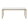 Khalilah Octagon Pattern Gold Metal and Glass Coffee Table Gold - Inspire Q: Elegant Tempered Glass, Loop Leg Design - image 3 of 4