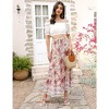 Women's Summer Elastic High Waist Boho Maxi Skirt Casual Ruffle A Line Long Skirt Flowy Midi Skirt - 4 of 4