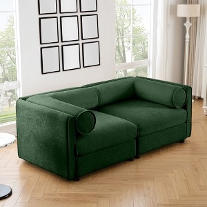CAVINAS Modern Sectional Sofa with 2 Seats,Convertible Modular Couch with Under-Sofa Storage,Couch for Living Room,2x Corner,Green - 1 of 4