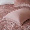 Sapphtopaz 4-Piece King/Cal King Velvet Duvet Cover Set, Diamond Quilted King Quilt Bedding Set with 2 Shams & Pillow -Blush - 3 of 4