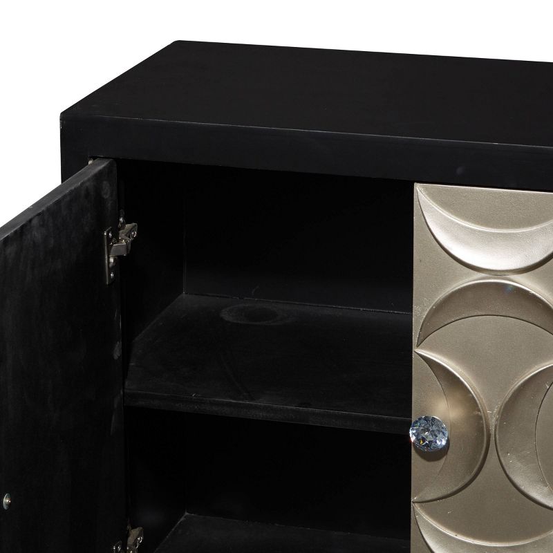 Modern Crescent Moon Pattern Wood Rectangle Cabinet Black - Olivia &#38; May, 6 of 14