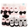 Hudson Baby Girl Headband and Socks Giftset, Pink Black Love, One Size - 2 of 4