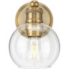 Progress Lighting, Hansford Collection, 1-Light Bath Vanity, Vintage Brass, Clear Globe Glass Shade - 4 of 4