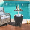 Tangkula 10 Gallon Cooler Bar Table w/ Telescopic Tabletop 3-in-1 Coffee Table Ice Bucket - 3 of 4