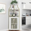 Corner Wine Cabinet, Metal Wine Holder Stand Holds 50+ Bottles & Glassware, Floor Wine Storage for Kitchen Dining Room Office Bar - 2 of 4