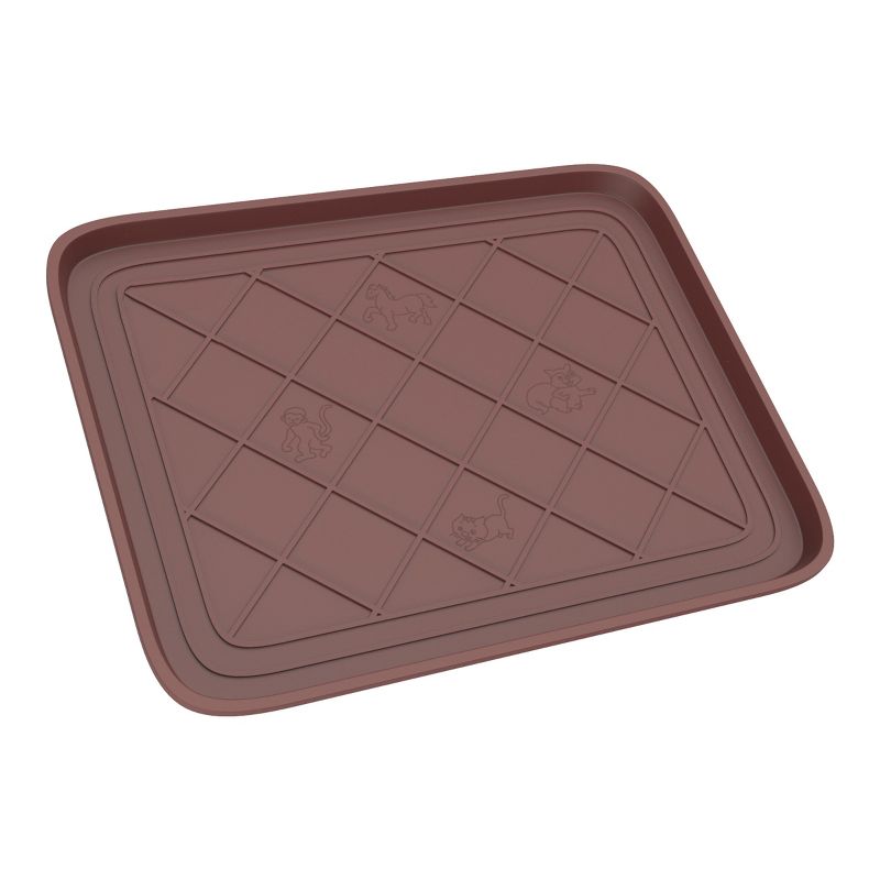 All Weather Boot Tray - Small Water-Resistant Plastic Utility Shoe Mat for Indoor and Outdoor Use in All Seasons by Stalwart (Brown), 1 of 5