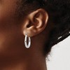 Black Bow Jewelry 3mm x 23mm Polished 14k White Gold Tapered Puffed Oval Hoop Earrings - 3 of 4