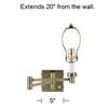 Barnes and Ivy Modern Swing Arm Wall Lamp Base Dark Antique Brass Plug-In Light Fixture for Bedroom Bedside Living Room Reading - 3 of 3