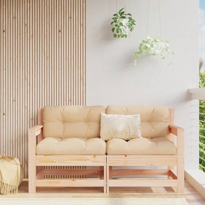 VidaXL Patio Chairs with Cushions 2 pcs Solid Wood Pine