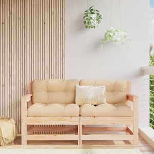 VidaXL Patio Chairs with Cushions 2 pcs Solid Wood Pine - 1 of 4