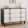 Zstar 6 Drawer Dresser for Bedroom, Modern Wooden Chest Dresser with Metal Handle, Large Storage Chest of Drawers - 3 of 4