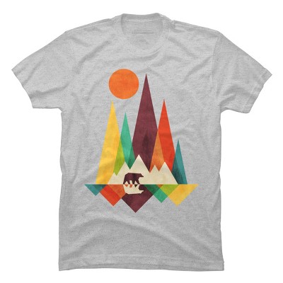 Men's Design By Humans Mountain Bear By radiomode T-Shirt