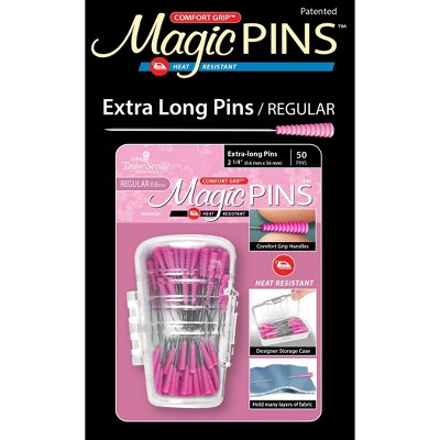 Taylor Seville Magic Pins - Extra Long Regular-Pink 50/Pkg