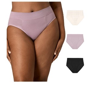 Playtex Tummy Smoothing High-Cut Brief Underwear Pack, 3-Pack - 1 of 4
