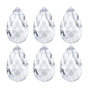 Unique Bargains Crystal Pendants Teardrop Beads for DIY Lamp Arts Crafts Decoration 6 Pcs - 1 of 4