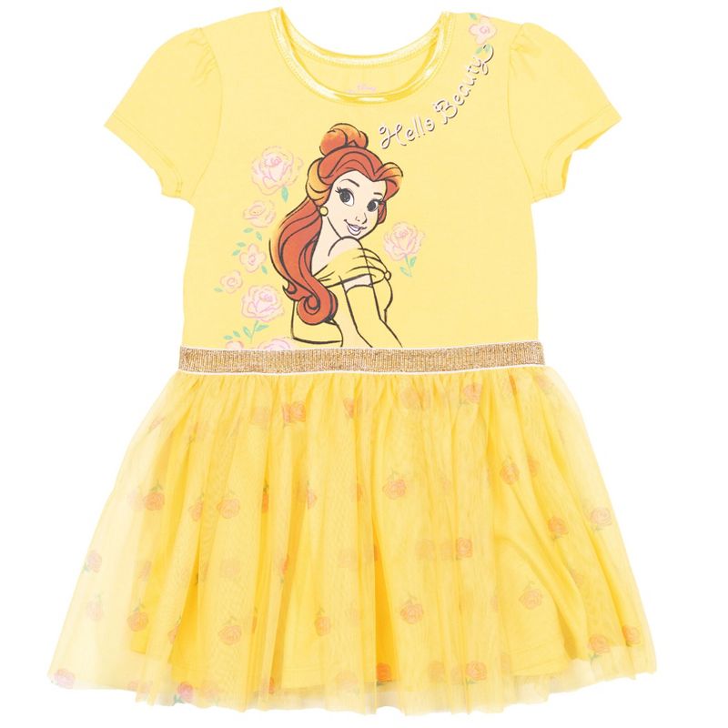Disney Princess Belle Short Sleeve Tutu Dress Scrunchie Set Belle , 3 of 8