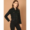 INSPIRE CHIC Women's Casual Faux Suede Notched Collar Button Up Cropped Jacket with Pockets - 4 of 4