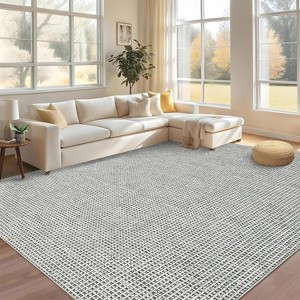 Area Rugs Ft Washable Boho Non-Slip Dining Room Soft Ultra Thin Waffle Print Bedroom Indoor Floor Carpet for Living Room - 1 of 4