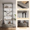 5 Tier Bookshelf with Drawer, Metal Display Standing Shelf, for Display and Storage in The Home Office, Living Room, Bedroom or Bathroom - 3 of 4