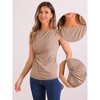 Allegra K Women's Front Twist Knot Boat Neck Sleeveless Casual Top - 2 of 4