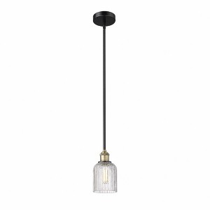 Bridal Veil - 1 Light Stem Hung Mini Pendant In Art Deco Style-8.5 Inches Tall and 5 Inches Wide - 1 of 1