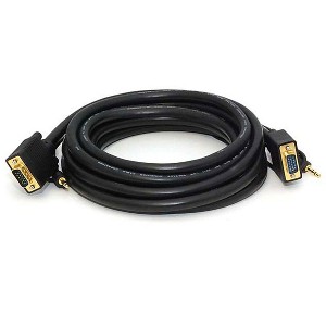 Monoprice Super VGA Cable - 15 Feet - Male to Male With Stereo Audio and Triple Shielding | CL2 Rated, HD15, Gold Plated - 1 of 2