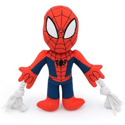 ZippyPaws Marvel Rope Plush - Durable Chew Toy for Dogs, 2-in-1 Plush Dog Toy for Aggressive Chewers - Spider-Man