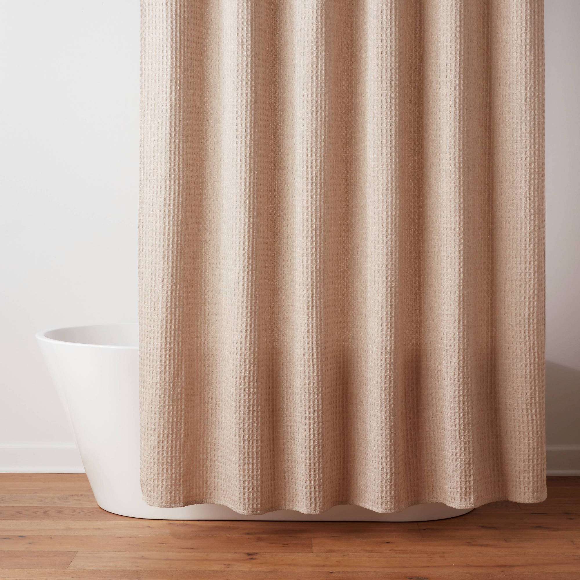 Khaki: Waffle Weave Shower Curtain Khaki - Threshold™