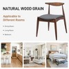 ORRD Set of 2 Rubberwood Dining Chairs with Ergonomic Backrest & Comfort Cushions, Walnut+Charcoal - 3 of 4