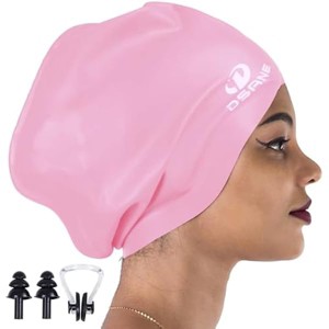 DSANE Extra Large Swimming Cap for Women and Men,Special Design Swim Cap for Very Long Thick Curly Hair&Dreadlocks Weaves Braids Afros Silicone - 1 of 1