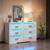 Fredees 7-Drawer Dresser for Bedroom with LED Light, Modern Black Chest with Charging Station for Closet, Living Room, Hallway - 3 of 4