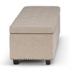 NicBex Multi-functional Ottoman with Storage, Ottoman Foot Rest with Safety Hinge and Tufted Diamond Detail for Bedroom, Living Room, Natural - 4 of 4