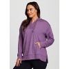 RBX Active Women's Ultra Lightweight French Terry V-Neck Hoodie Tunic Sweatshirt with Pocket - 3 of 4