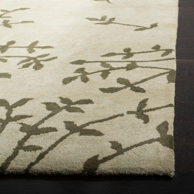 Handmade Tufted SoHo Retro-Modern Green Wool Area Rug 42" x 6"