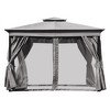 Maliang 10x12 ft Outdoor Gazebo Tent with Double Roofs, Patio Gazebo with Mosquito Netting & Privacy Screens, for Backyard, Garden, Lawn (Gray) - 4 of 4