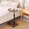 Mobile Side Table for Small Space, Adjustable Height Round Rolling End Table, Portable Standing Writing Desk with Wheels - 4 of 4