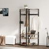 Corner Hall Tree With Shoe Bench Entryway, Corner Coat Rack With 6 Double Hooks, Corner Clothes Rack With Corner Tree With Shoe Bench Shelf - 4 of 4