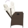 vidaXL 7 Piece Patio Dining Set with Cushions Brown and Cream - Without Footrest 6 Items - 4 of 4