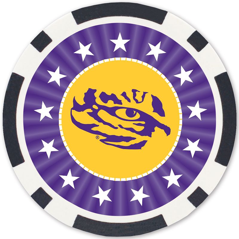 MasterPieces Casino Style 100 Piece Poker Chip Set - NCAA LSU Tigers, 4 of 8