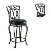 Simple Relax Faux Leather and Metal Counter Height Stool in Black - 3 of 4