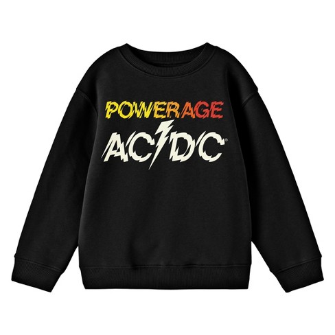 ACDC Powerage Crew Neck Long Sleeve Boys Black Sweatshirt XS